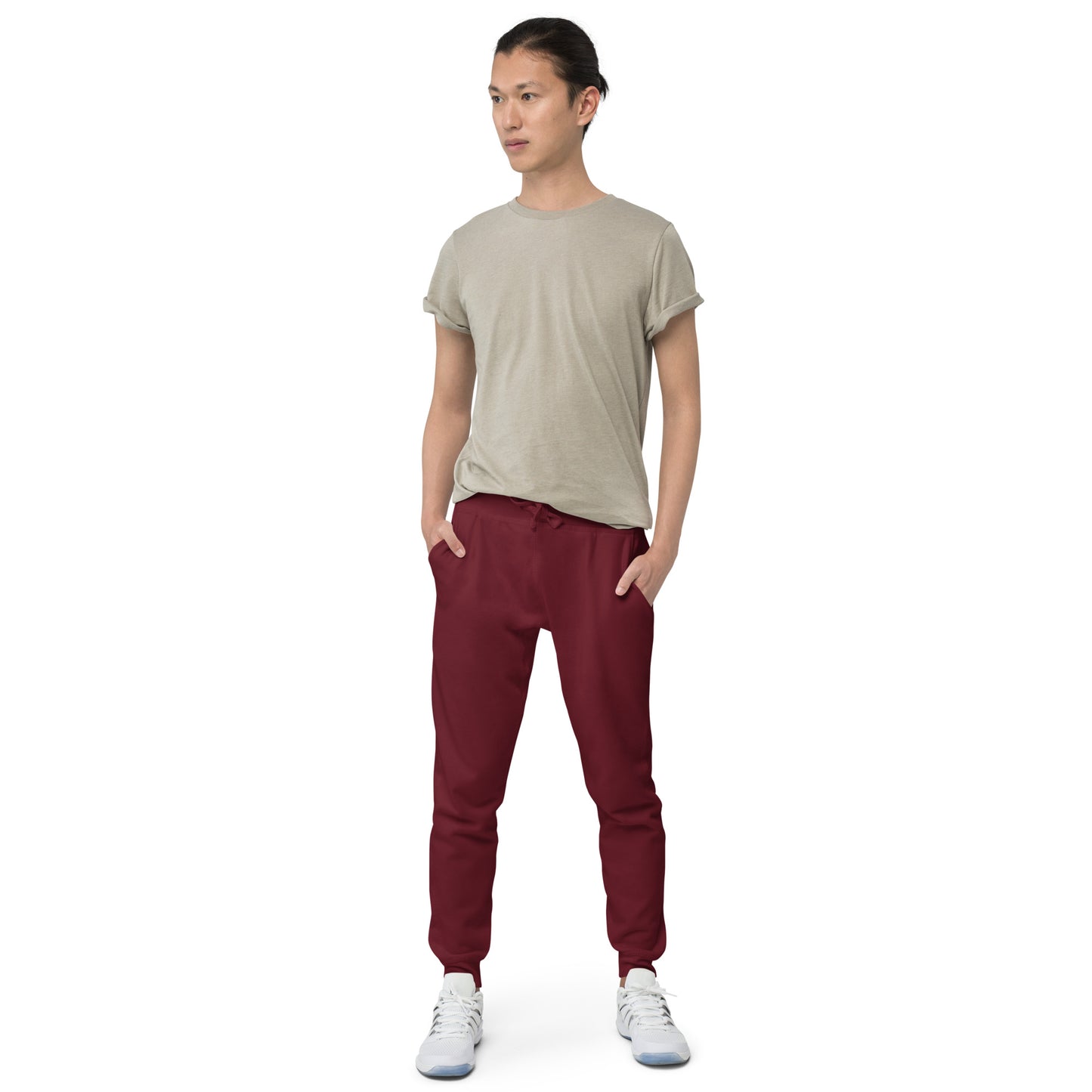 FLAKOUT Logo Back Leg Unisex Fleece Sweatpants - Maroon - FLAKOUT