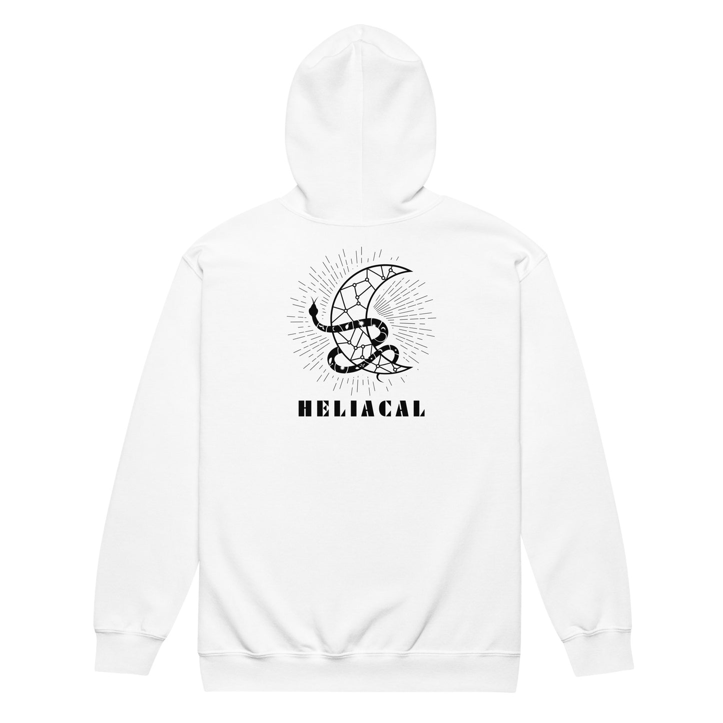 Celestial Heliacal Glow Heavy Harmony Fusion Zip Hoodie - White - FLAKOUT