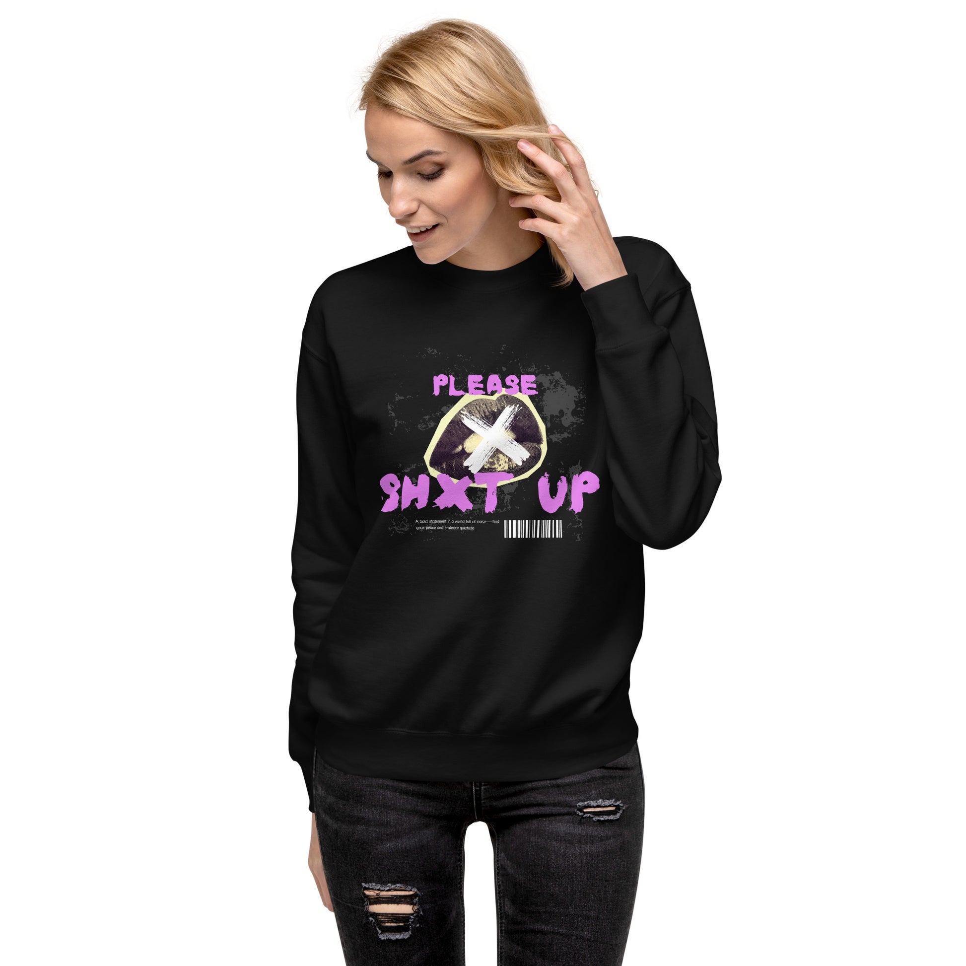 Please Shxt Up Unisex Fleece Sweatshirt - FLAKOUT