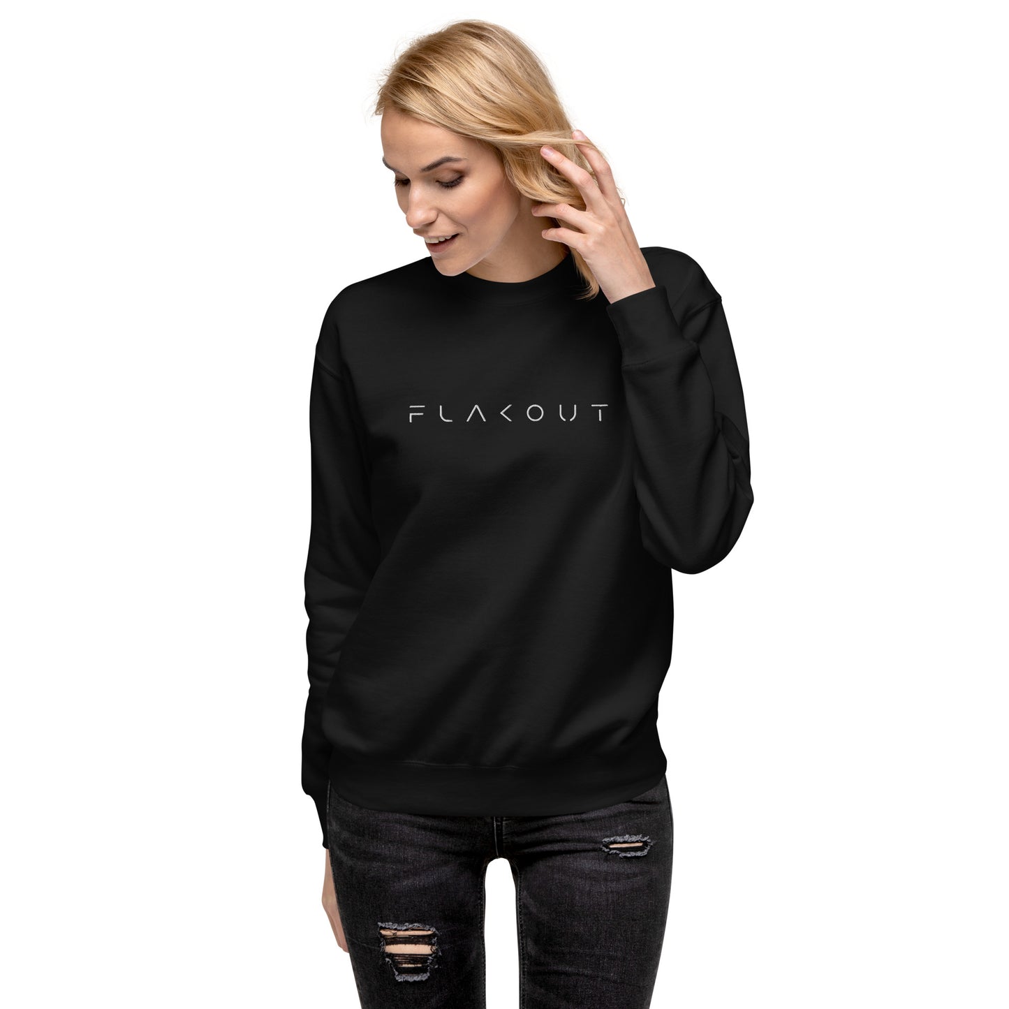 FLAKOUT Logo Embroidered Unisex Fleece Sweatshirt - FLAKOUT