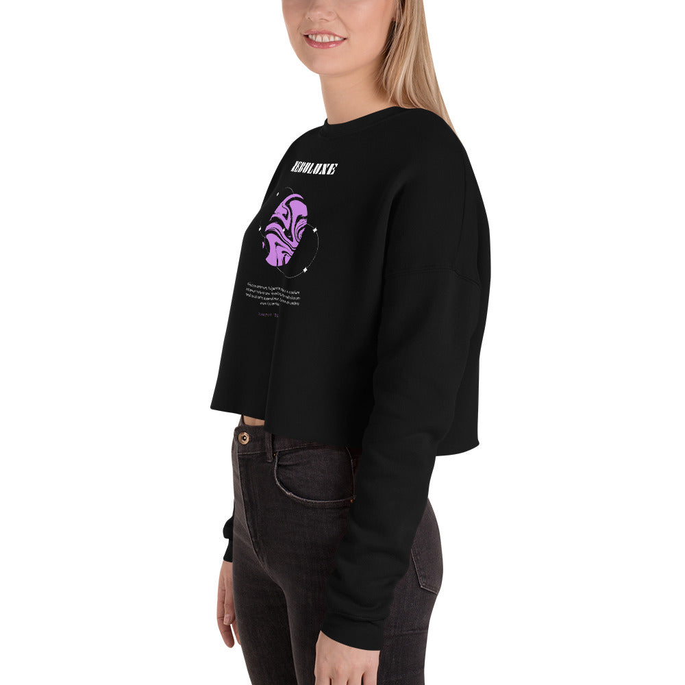 Nebuluxe Brilliance Women's Crop Sweatshirt - Black - FLAKOUT