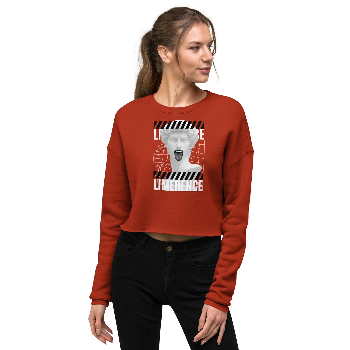 Limerence Women's Crop Sweatshirt - Brick - FLAKOUT