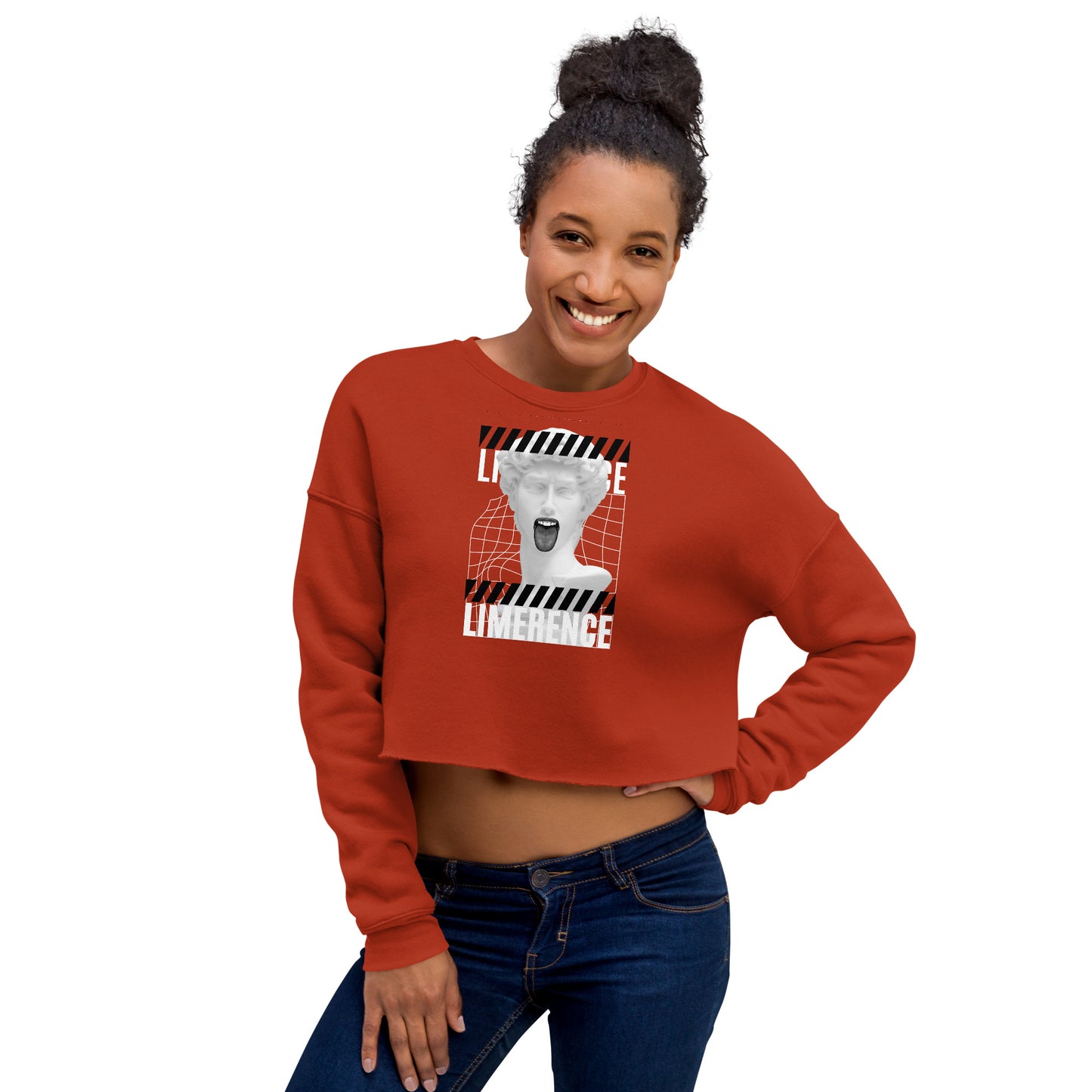 Limerence Women's Crop Sweatshirt - Brick - FLAKOUT