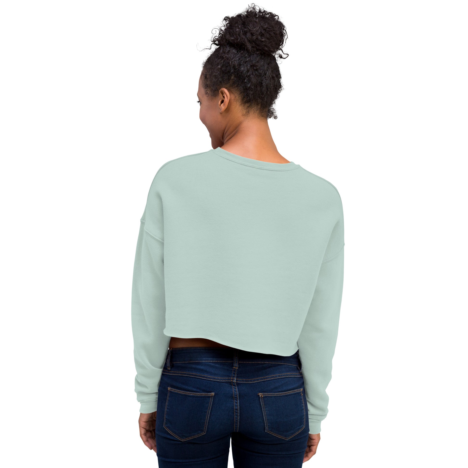 Violet Veil Of Oblivion Women's Crop Sweatshirt - Dusty Blue - FLAKOUT