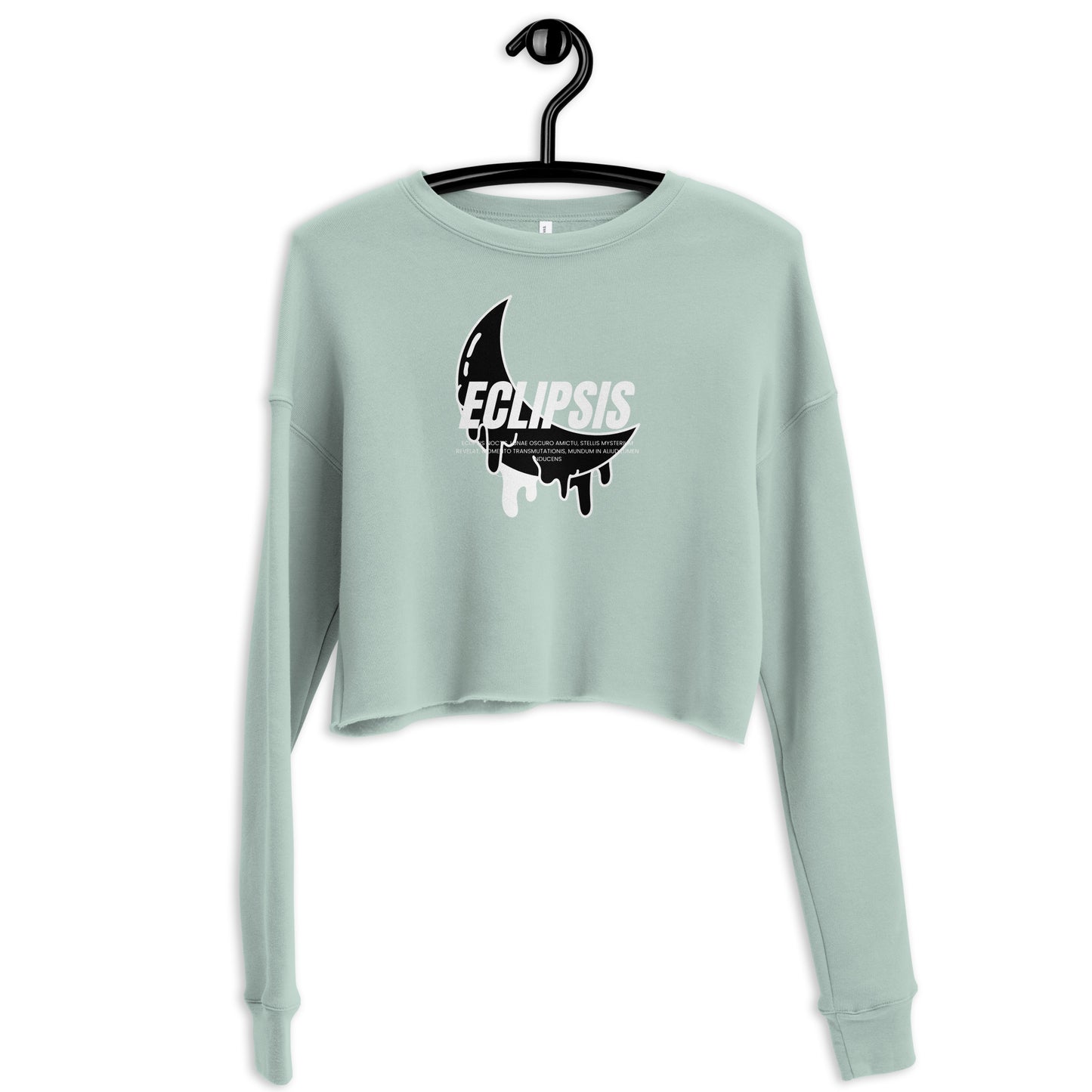 Lunar Eclipsis Women's Crop Sweatshirt - Dusty Blue - FLAKOUT