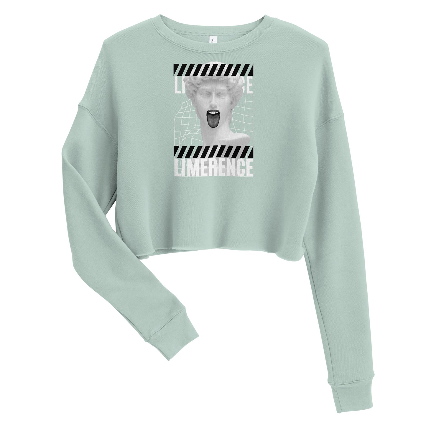 Limerence Women's Crop Sweatshirt - Dusty Blue - FLAKOUT