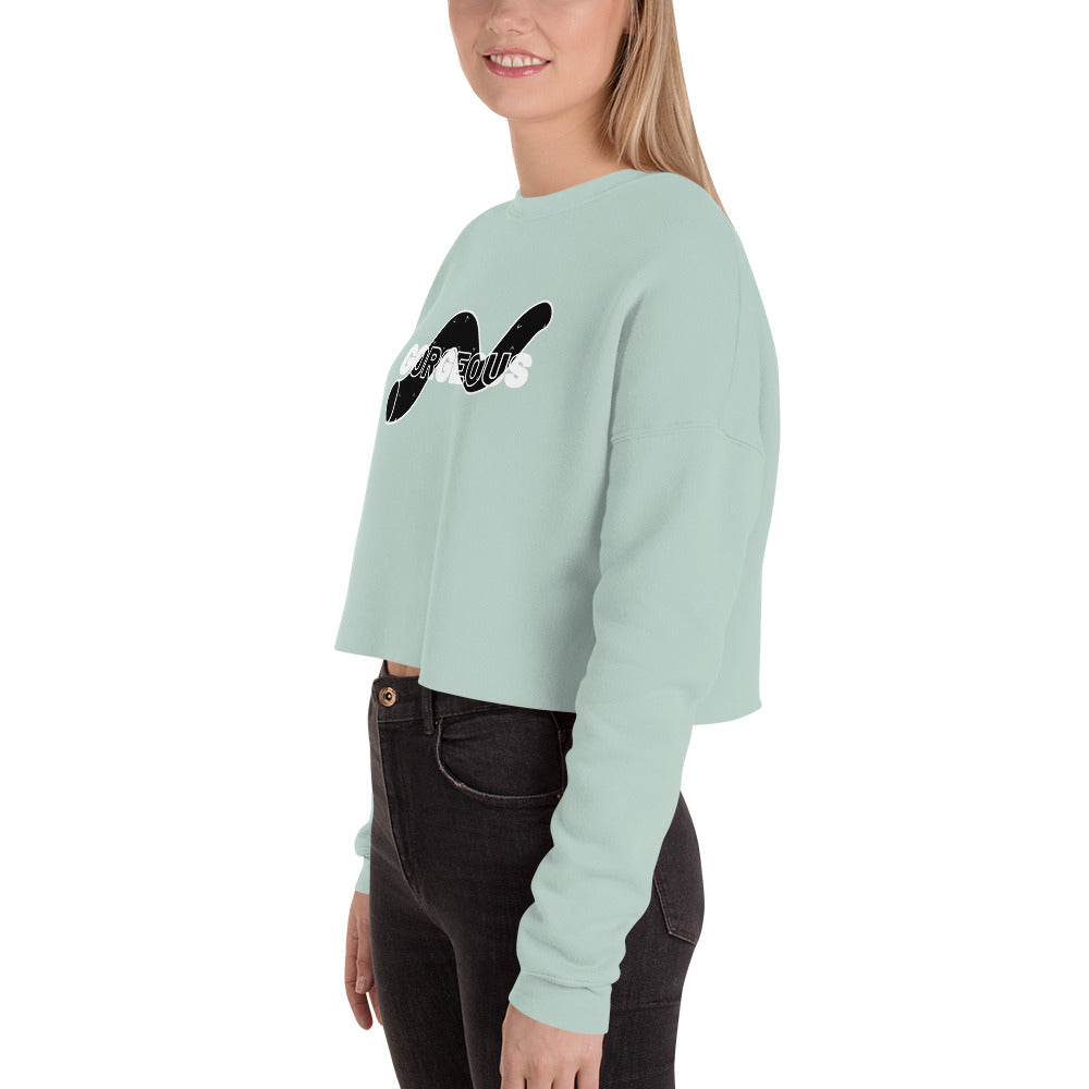 Gorgeous Opullent Allure Women's Crop Sweatshirt - Dusty Blue - FLAKOUT