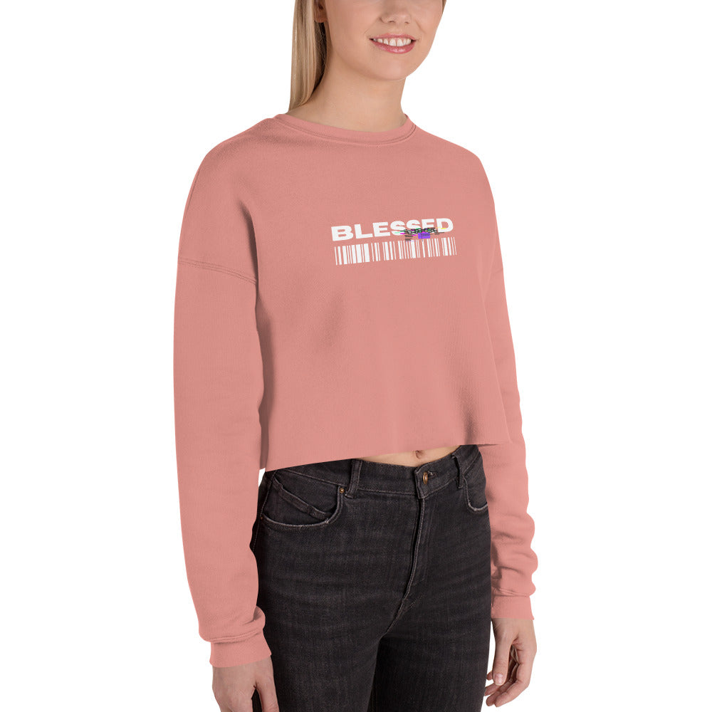 Divine Grace Blessed Women's Crop Sweatshirt - Mauve - FLAKOUT