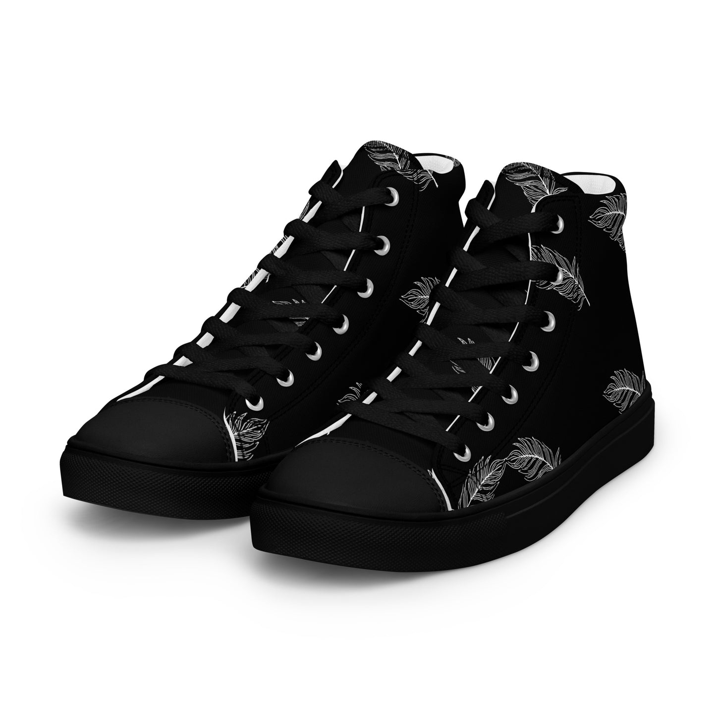 Ethereal Plumes Women's High Top Canvas Shoes - FLAKOUT