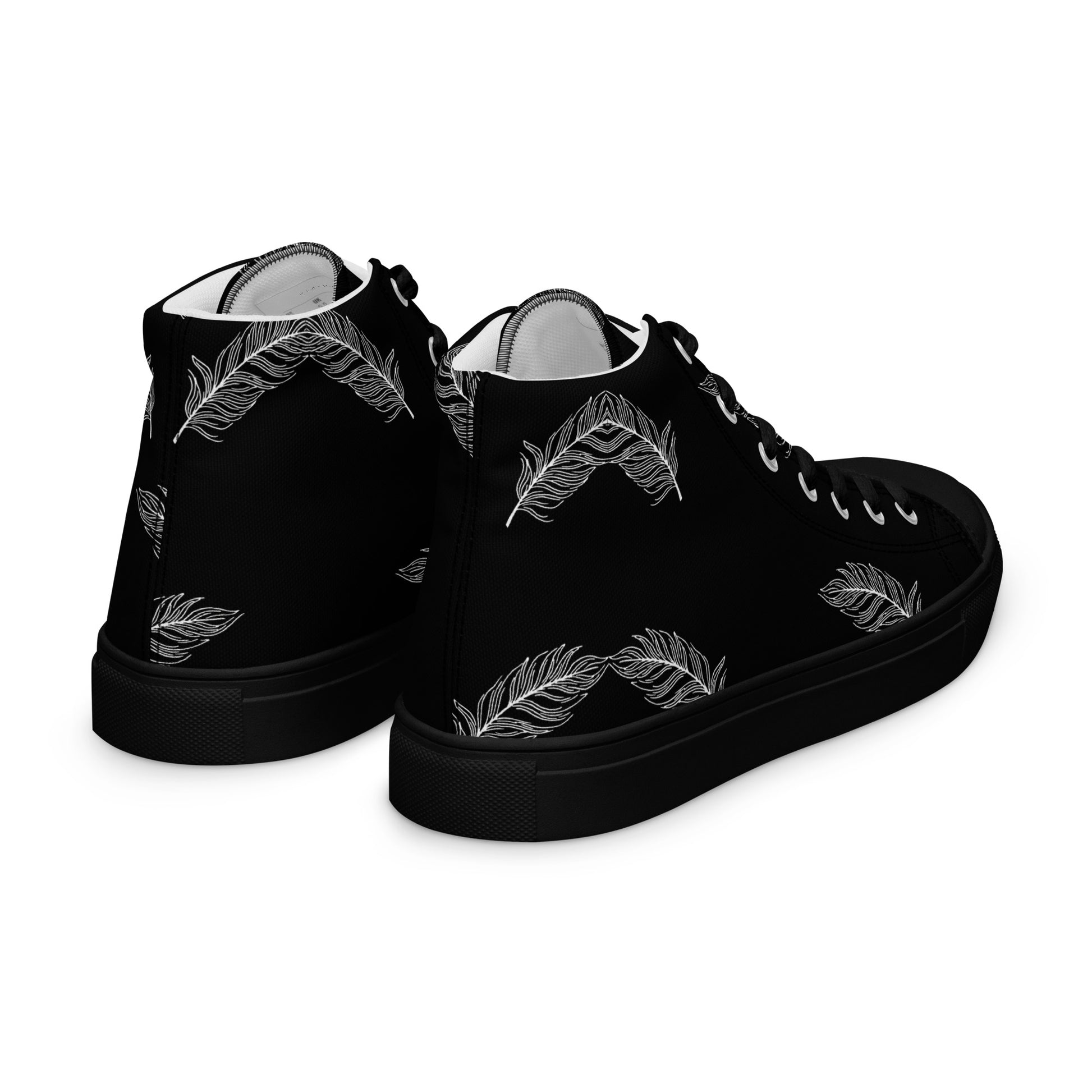 Ethereal Plumes Women's High Top Canvas Shoes - FLAKOUT