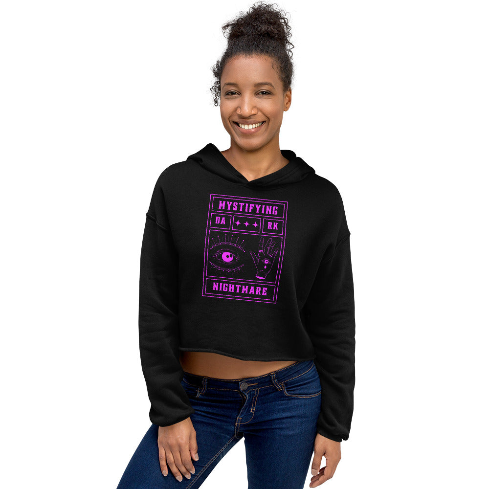 Mystifying Nightmare Shadowy Enigma Women's Crop Hoodie - FLAKOUT